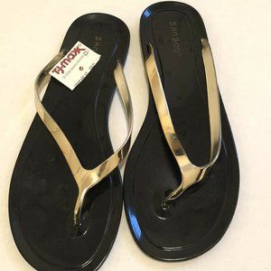 Bamboo Summer black/gold Slip On Flip Flops